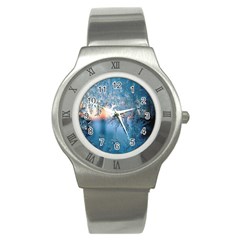 Frost Winter Morning Snow Stainless Steel Watch by artworkshop