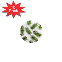 Fir Branch Pattern Christmas Decorative 1  Mini Magnet (10 Pack)  by artworkshop