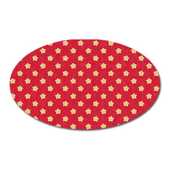 Felt Background Paper Red Yellow Star Oval Magnet