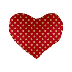 Felt Background Paper Red Yellow Star Standard 16  Premium Flano Heart Shape Cushions