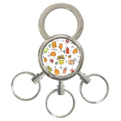 Cute Sketch  Fun Funny Collection 3-ring Key Chain by artworkshop