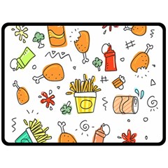 Cute Sketch  Fun Funny Collection Fleece Blanket (large)  by artworkshop