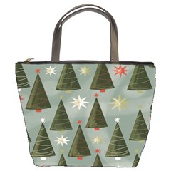 Christmas Trees Pattern Bucket Bag by artworkshop