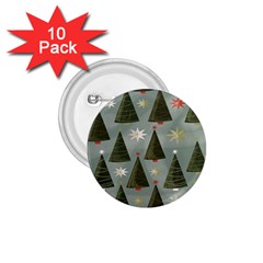 Christmas Trees Pattern 1 75  Buttons (10 Pack)