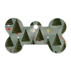 Christmas Trees Pattern Dog Tag Bone (one Side) by artworkshop