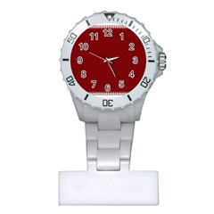 Christmas Red Graphic Plastic Nurses Watch by artworkshop