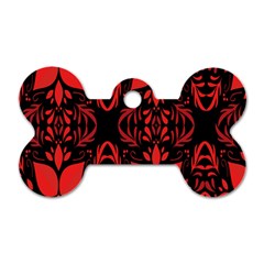 Christmas Red Black Xmas Gift Dog Tag Bone (two Sides) by artworkshop