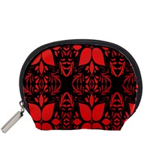 Christmas Red Black Xmas Gift Accessory Pouch (small) by artworkshop
