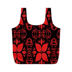 Christmas Red Black Xmas Gift Full Print Recycle Bag (m) by artworkshop