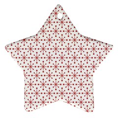 Christmas Pattern Red Stars Star Ornament (two Sides) by artworkshop