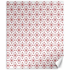 Christmas Pattern Red Stars Canvas 8  X 10  by artworkshop