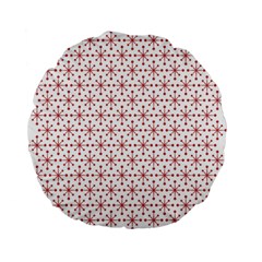 Christmas Pattern Red Stars Standard 15  Premium Flano Round Cushions by artworkshop