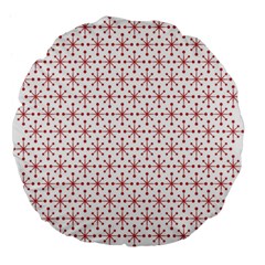 Christmas Pattern Red Stars Large 18  Premium Flano Round Cushions by artworkshop