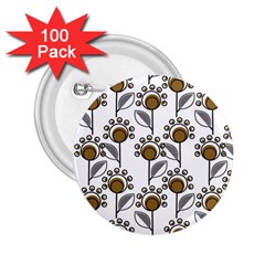 Daisy Minimalist Leaves 2 25  Buttons (100 Pack)  by ConteMonfrey