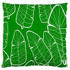 Green Banana Leaves Large Cushion Case (two Sides) by ConteMonfrey
