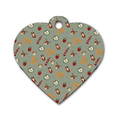 Wild Forest Friends   Dog Tag Heart (two Sides) by ConteMonfrey