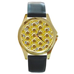 Minimalist Circles  Round Gold Metal Watch by ConteMonfrey