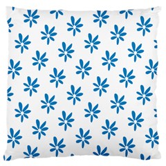 Little Blue Daisies  Large Flano Cushion Case (one Side) by ConteMonfrey