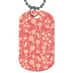 Pink Floral Wall Dog Tag (one Side) by ConteMonfrey