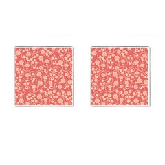 Pink Floral Wall Cufflinks (square) by ConteMonfrey