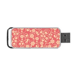 Pink Floral Wall Portable Usb Flash (one Side) by ConteMonfrey