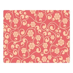Pink Floral Wall Double Sided Flano Blanket (large)  by ConteMonfrey