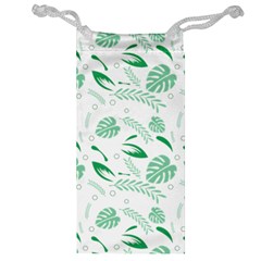 Green Nature Leaves Draw   Jewelry Bag by ConteMonfrey