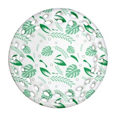 Green Nature Leaves Draw   Ornament (round Filigree) by ConteMonfrey