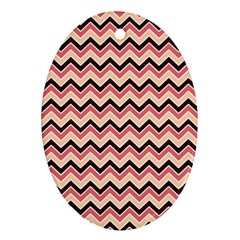 Geometric Pink Waves  Oval Ornament (two Sides) by ConteMonfrey