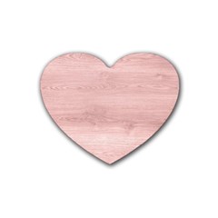 Pink Wood  Rubber Coaster (Heart)