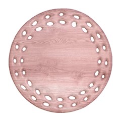 Pink Wood  Ornament (round Filigree) by ConteMonfrey