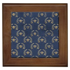 Blue Golden Bee Framed Tile by ConteMonfrey