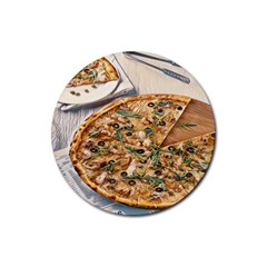 A Pizza A Day Takes The Sadness Away Rubber Coaster (round) by ConteMonfrey