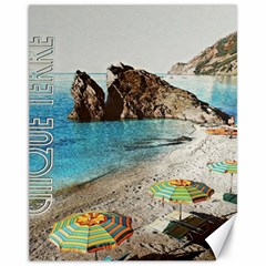 Beach Day At Cinque Terre, Colorful Italy Vintage Canvas 11  X 14  by ConteMonfrey
