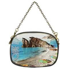 Beach Day At Cinque Terre, Colorful Italy Vintage Chain Purse (two Sides) by ConteMonfrey