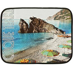 Beach Day At Cinque Terre, Colorful Italy Vintage Double Sided Fleece Blanket (mini)  by ConteMonfrey
