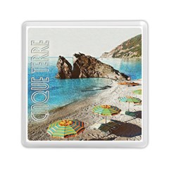 Beach Day At Cinque Terre, Colorful Italy Vintage Memory Card Reader (square) by ConteMonfrey