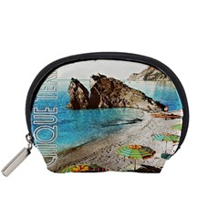 Beach Day At Cinque Terre, Colorful Italy Vintage Accessory Pouch (small) by ConteMonfrey