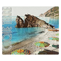 Beach Day At Cinque Terre, Colorful Italy Vintage Double Sided Flano Blanket (small)  by ConteMonfrey