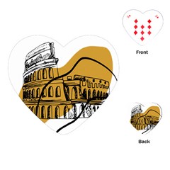 Colosseo Draw Silhouette Playing Cards Single Design (heart) by ConteMonfrey