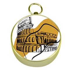 Colosseo Draw Silhouette Gold Compasses by ConteMonfrey