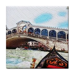 Lovely Gondola Ride - Venetian Bridge Tile Coaster by ConteMonfrey