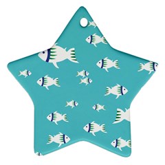 Blue Fish Pattern Ornament (star) by danenraven