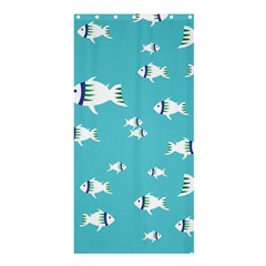 Blue Fish Pattern Shower Curtain 36  X 72  (stall)  by danenraven