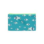Blue Fish Pattern Cosmetic Bag (XS) Front
