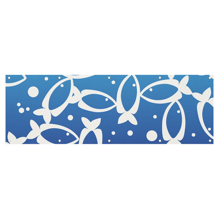 Blue Fish Water Aquarium Banner and Sign 12  x 4 