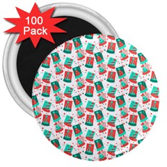 Birthday Pattern Party Celebration 3  Magnets (100 Pack) by danenraven