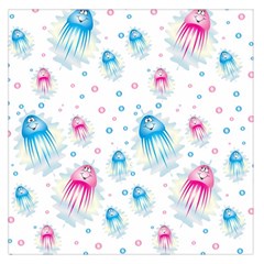 Jellyfis Pink Blue Cartoon Square Satin Scarf (36  X 36 )