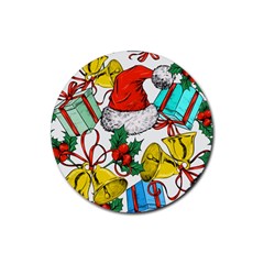 Christmas-gifts-gift-red-december Rubber Coaster (round)