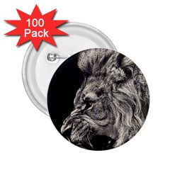 Angry Male Lion 2 25  Buttons (100 Pack) 